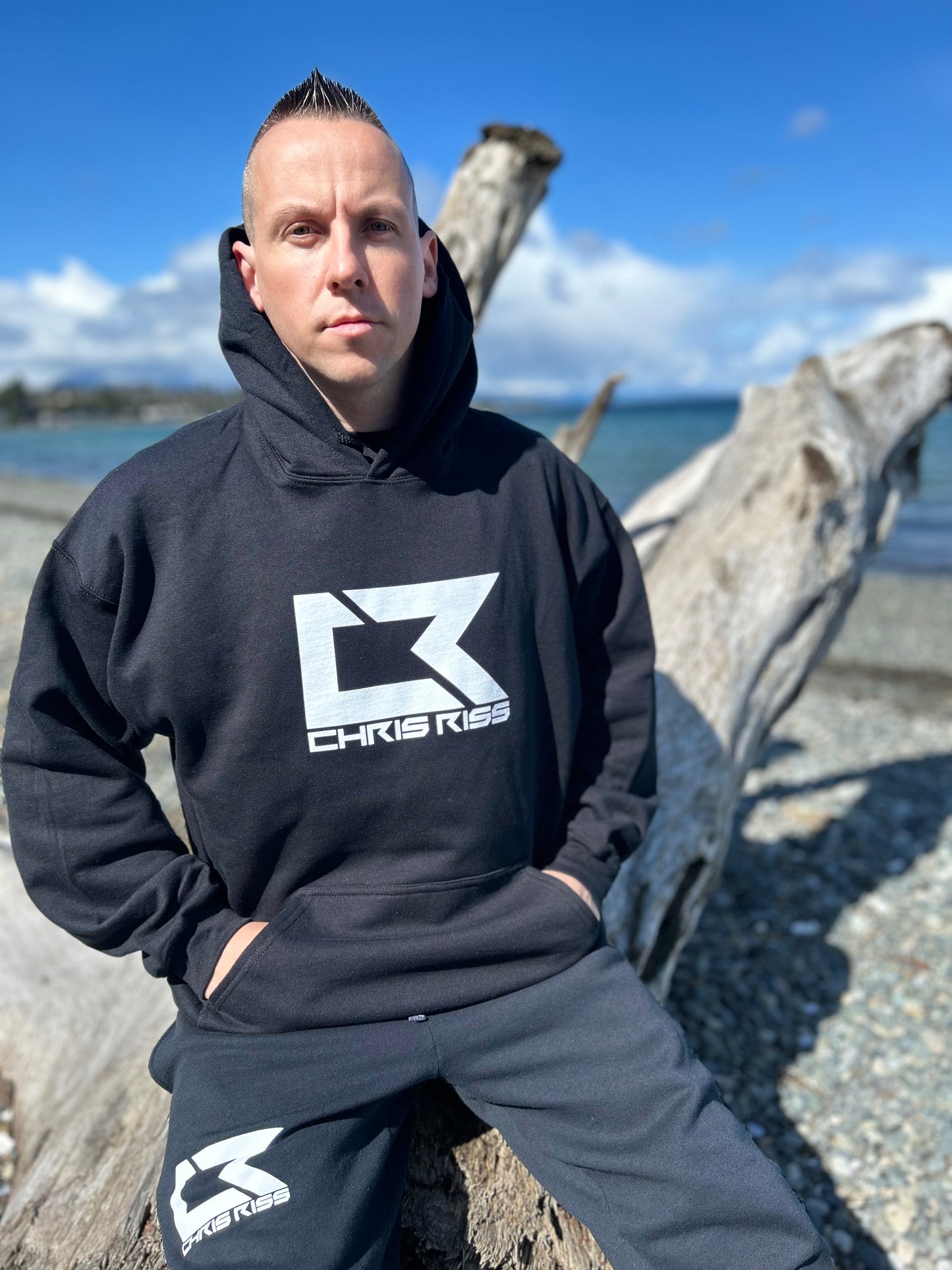 Chris Riss Hoodie (1 White Print on Black)