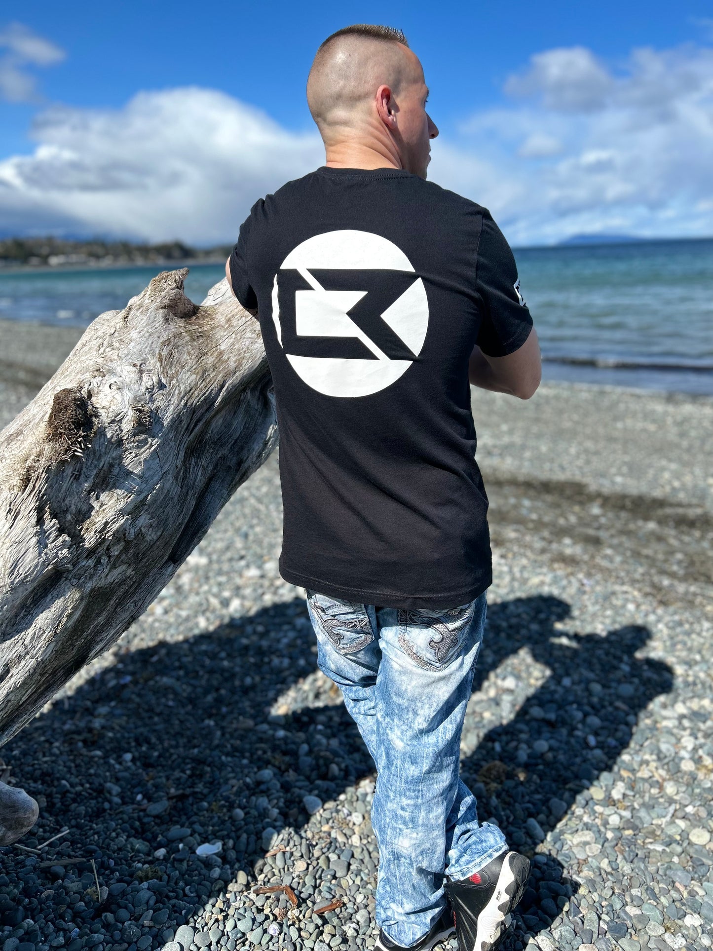Chris Riss T-Shirt (4 White Prints on Black)